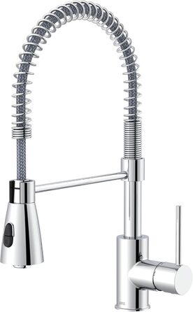 Кухонний змішувач Lenz KALANI² в стилі - з регульованою поливальною насадкою - проста установка та якісна обробка - 46070322 (Низький тиск, Хром)