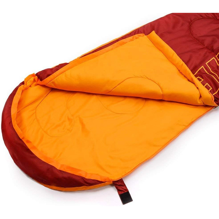 Дитячий спальний мішок Meteor Premium: літній, ультралегкий, для кемпінгу та відпочинку на природі. Підходить для дітей та підлітків. Кольори: темно-зелений/зелений, червоний/помаранчевий.