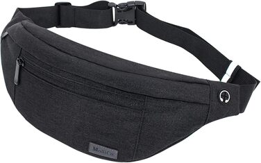 Чоловіча/жіноча поясна сумка-рюкзак на пояс, водонепроникна, для спорту, бігу, кемпінгу, подорожей (чорна)