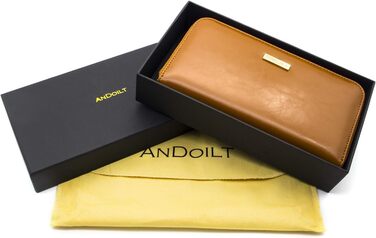 Жіночий гаманець ANDOILT з натуральної шкіри, великий, RFID-захист, кредитниця