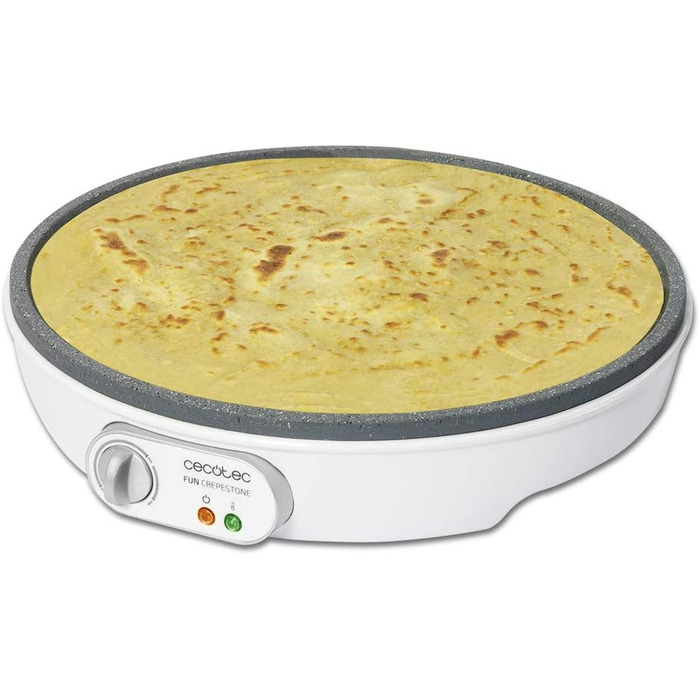 Млинниця Cecotec Crepe Fun CrepeStone Twin 1200 Вт, антипригарна поверхня з екологічного каменю, реверсивна плита для приготування млинців або 4 панкейків, 1000 Вт, Rockstone