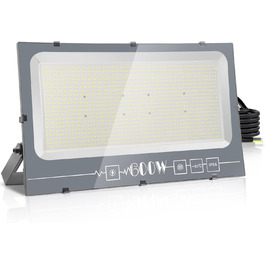 LED Floodlight Outdoor, IP65 Waterproof Outdoor Floodlight LED Spot 30000LM Spotlight Floodlight, Outdoor Floodlight for Backyard, Garden, Workshop, Yard, Driveway, Doors, Garage, Hallway (Cool White, 600W)