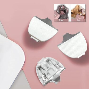 Професійна машинка для стрижки собак та котів, тиха, з керамічним лезом, електрична, водонепроникна (IPX7), зелена (набір лез, для лап)