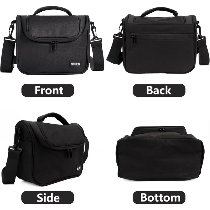 Чохол для камери Linpr: Сумка через плече для DSLR/SLR камер (Canon, Sony, Nikon), водонепроникна, чорна, S