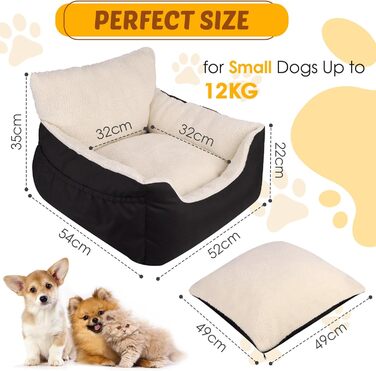 Автокрісло для собак - чорне, з м'яким двостороннім килимком та страхувальним ременем. Підходить для маленьких собак, встановлюється на заднє та переднє сидіння.