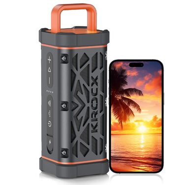 Bluetooth колонка TRAVOR 45W, алюмінієвий корпус, IP68 водонепроникна, портативна, для саду, кемпінгу, будинку, стерео-з'єднання, 25 год роботи, сірий