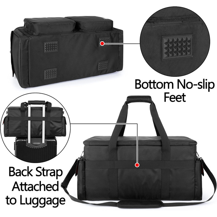 Сумка для DJ Trunab з органайзером для кабелів, знімним м'яким дном та 9 перегородками. Містка сумка для DJ-обладнання, музичних інструментів та аксесуарів