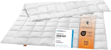 sleepling 194629 light summer down duvet, new white down (90%) and feathers (10%), Made in EU, Ökotex, Downpass, 135 x 200 cm, white 135 x 200 cm light