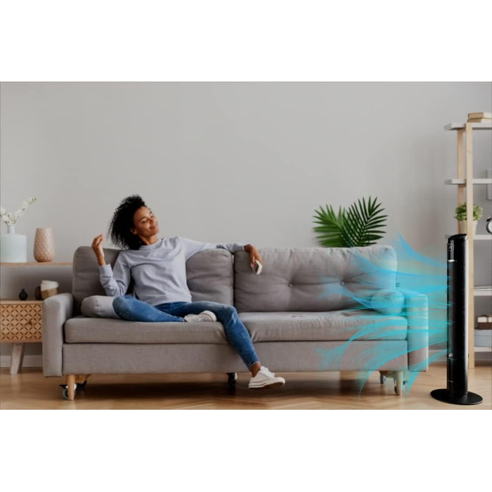 Вентилятор Tower CF2203 з пультом, таймером, очищувачем повітря та LED дисплеєм - Чорний