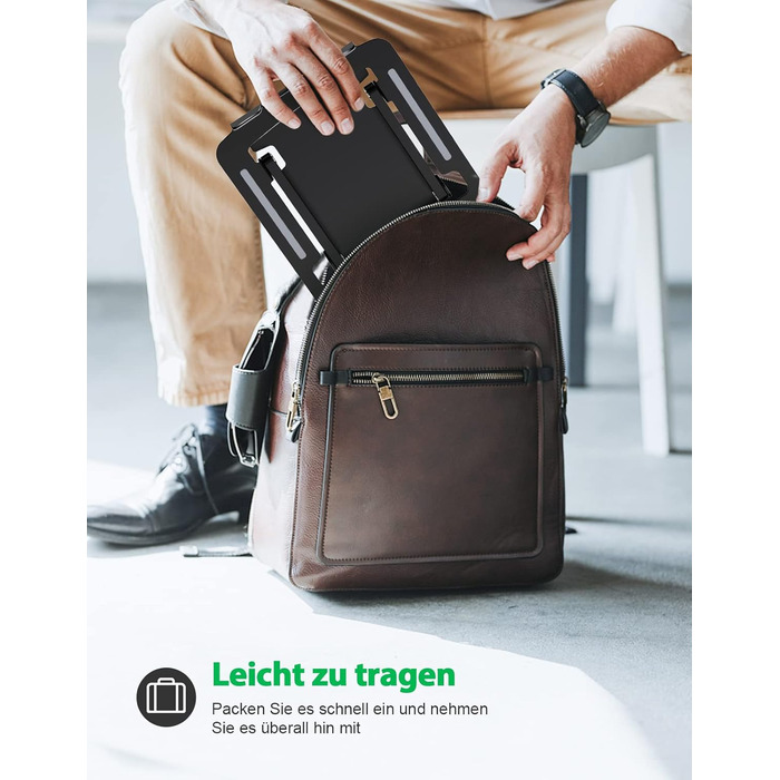 Підставка для ноутбука Glangeh з алюмінію, ергономічна, регульована висота, для MacBook, Dell, HP, 10-16