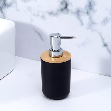 Набір аксесуарів для ванної кімнати Retoo 6 предметів: мильниця, тримач для зубних щіток, дозатор мила, чашка, чорний колір