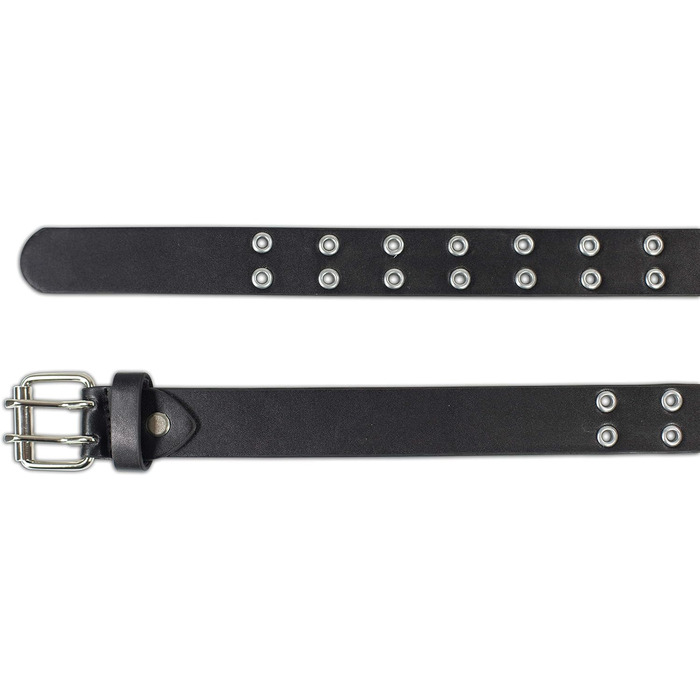 Жінський та чоловічий шкіряний ремінь з подвійною пряжкою, кольоровий, різні розміри, ширина 3,5 см, чорний
