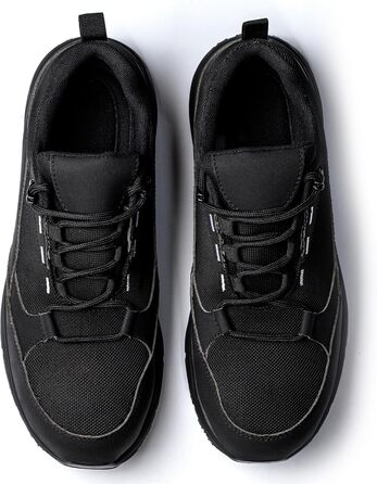 Черевики робочі захисні чоловічі/жіночі водонепроникні легкі спортивні з металевим носком, антиковзаючі, дихаючі, кросівки, 45 EU, чорні