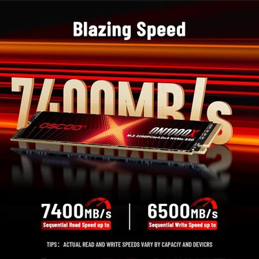 SSD NVMe 1TB PCIe Gen4.0 - 7400 MB/s - 2280 - для ПК, ноутбуків, ігор, AI