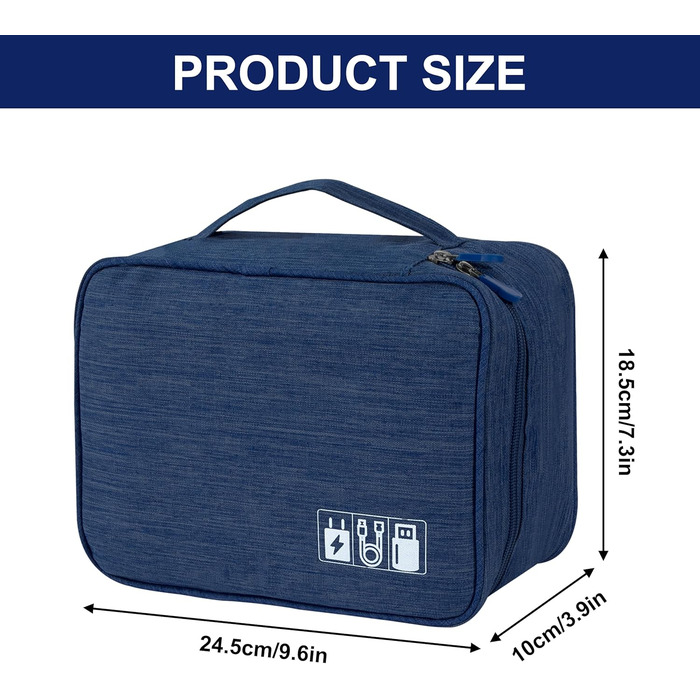 Водонепроникна сумка-органайзер для кабелів та аксесуарів Elekronik, темно-синій