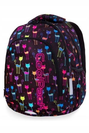 Багатовідсіковий шкільний рюкзак CoolPack, чорний/багатоколірний, 23 л