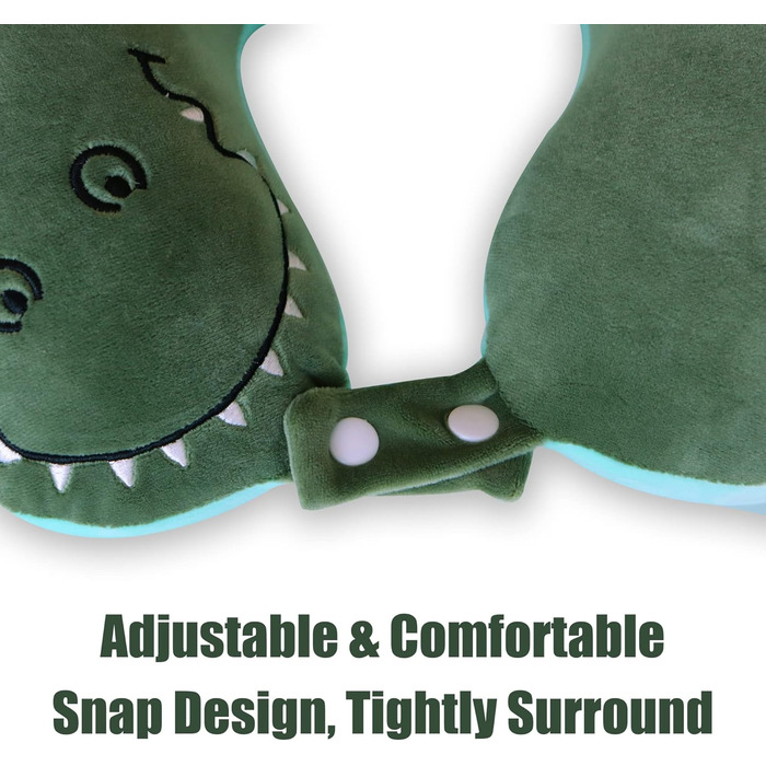 Дитяча подушка для подорожей з маскою для сну, м'яка подушка для шиї з Memory Foam, для дітей, хлопчиків та дівчаток, підлітків, аксесуари для подорожей, подушка для шиї з динозавром