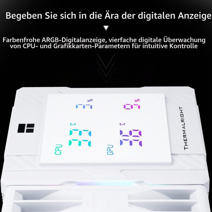 Кулер для процесора Thermalright Peerless Assassin 120 Digital ARGB White — двовежевий повітряний охолоджувач з цифровим дисплеєм, для AM4/AM5, Intel LGA1851/1700/1200