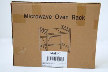 Регульована полиця для мікрохвильової печі та духовки. Організатор для кухні зі сталевими аксесуарами (35–60 см)