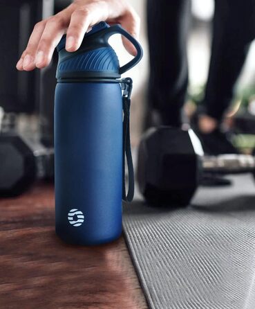 Stainless Steel Water Bottle 600 ml/800 ml/1 l with Magnetic Lid, BPA-Free, Insulated Water Bottle, Sports Metal Water Bottle, Hot and Cold Drinks, Vacuum Flask, Work, Travel