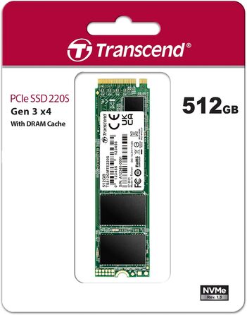 SSD Transcend MTS220S 512GB NVMe PCIe Gen3 x4 M.2 2280 з DRAM Cache - для ігор та роботи