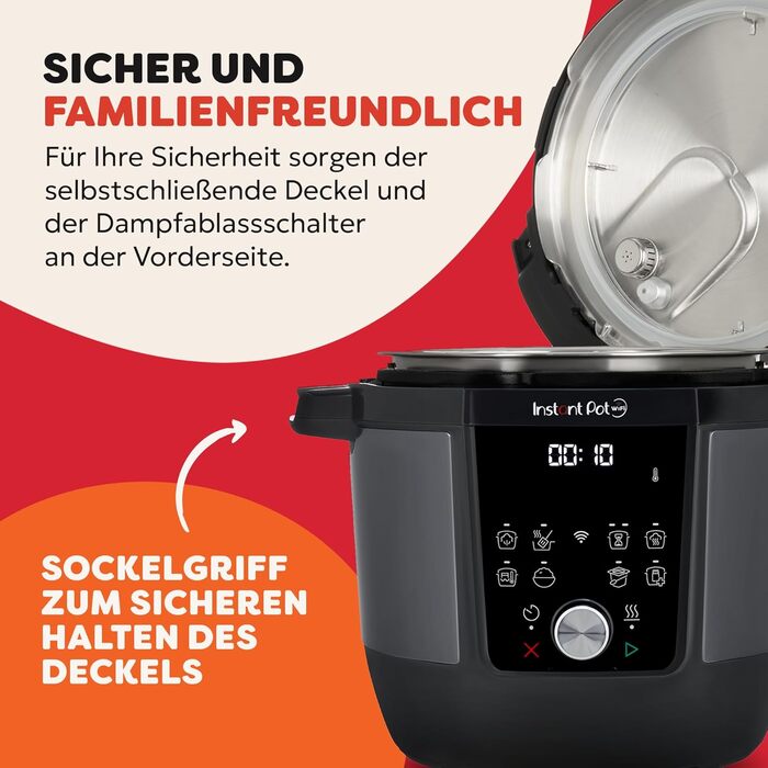 Instant Pot Plus 9-в-1: мультиварка, сковорода, рисоварка, йогуртниця, су-вид, 5.7 л, нержавіюча сталь, WiFi