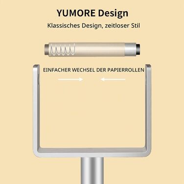Тримач для туалетного паперу YUMORE підлоговий, стійкий органайзер з обважненою основою з нержавіючої сталі, класичний стиль, сріблястий