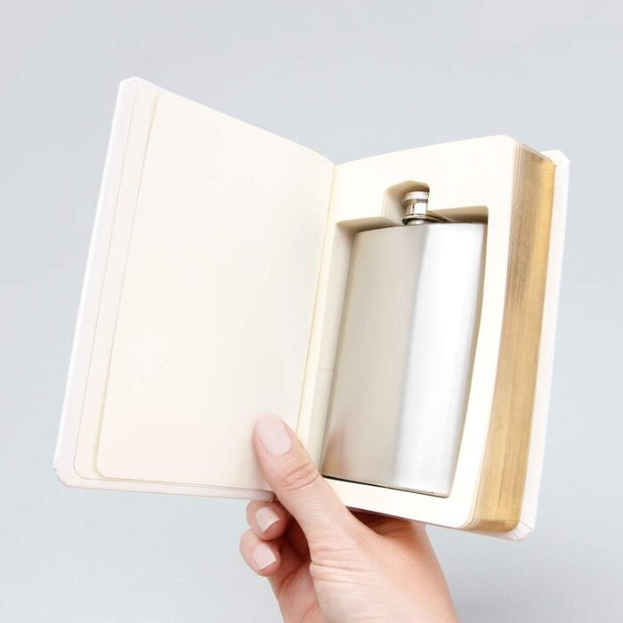 Фляга для напоїв Suck UK 'The Good Book' 120мл, нержавіюча сталь, білий колір