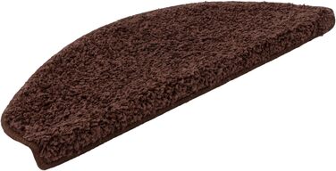 Набір килимків для сходин Floordirekt Barcelona (15 шт.) - надійні та легкі в догляді, 16 кольорів, напівкруглі (темно-коричневий, 65 x 23,5 см)