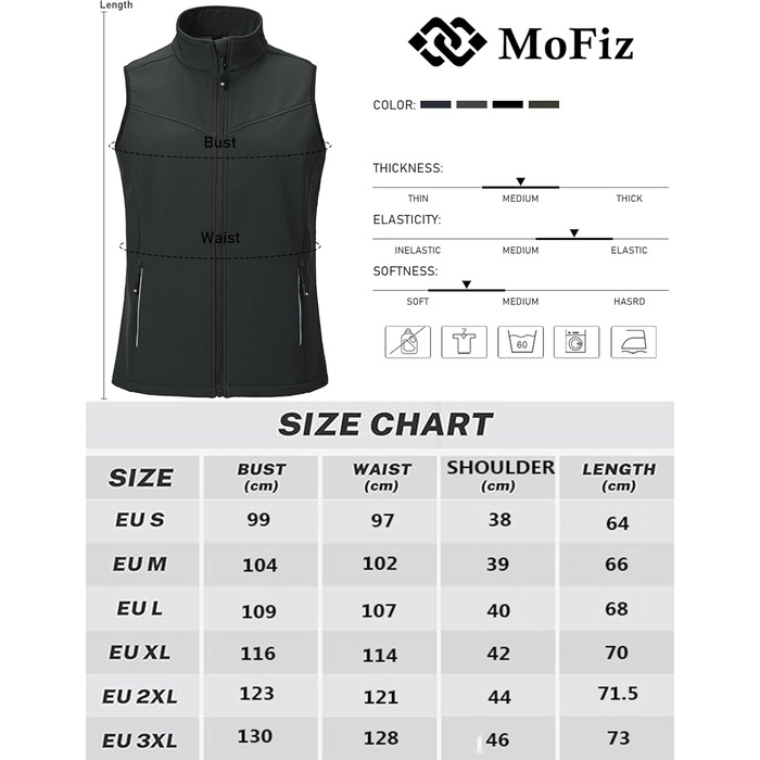 Жіноча софтшеллова жилетка MoFiz для активного відпочинку: трекінг, вандерінг, біг. Сіра, M