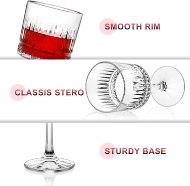 Набір келихів для вина 4 шт., 400 мл, великі кришталеві келихи, квадратні келихи для червоного вина з довгим ніжкою, подарунок на весілля/день народження (прозорі)