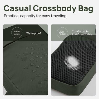 Сумка на груди Broadream: водонепроникна, для чоловіків та жінок, з RFID-блокуванням, для спорту та туризму (A-зелений)