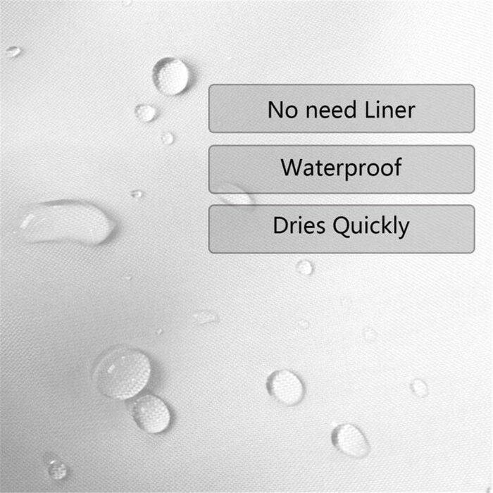 Шторка для душу 180x200 см, біла, антигрибкова, з люверсами. Шторка для ванни з квітами, водонепроникна, сіра, з малюнком рослин, миється.