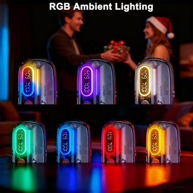 Електричні грілки для рук 2 шт. з RGB-підсвічуванням, 4 режими нагріву та цифровим дисплеєм, портативні міні-грілки для рук - подарунок для чоловіків та жінок