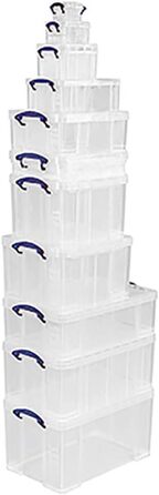 Really Useful Box 2-Pack, 64 Liter, for Organizing and Storing, 710 x 440 x 310 mm, transparent (Single (1 Pack))