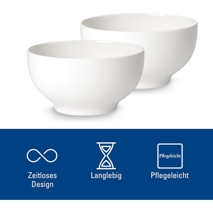Villeroy & Boch For Me: 2 чашки з ручкою 290 мл, білі, для кави/чаю, преміум порцеляна, можна мити в посудомийній машині та використовувати в мікрохвильовці