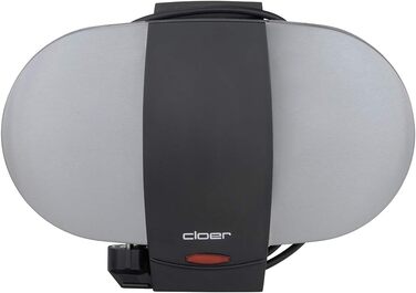 Вафельниця Cloer 1329 подвійна для двох вафель-сердець, 1700 Вт, 15,5 см, індикатор готовності, матова нержавіюча сталь