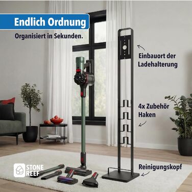 Підставка для пилососа Dyson V15, V12, Gen5, V11, V10, V8, V7 - сталева, 127 см, без свердління