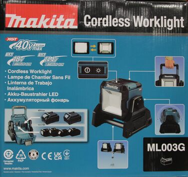 Світлодіодний акумуляторний прожектор Makita ML003G 18-40V, 1100 лм, 2 режими яскравості, IP65, поворот 240°, без акумулятора та зарядного