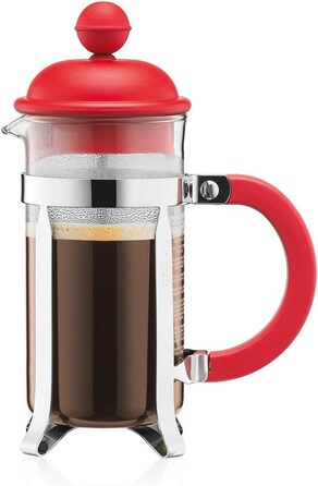 Bodum CAFFETTIERA Coffee Maker (French Press System, Permanent Stainless Steel Filter, 0.35 liters) Red 3 Cup Red