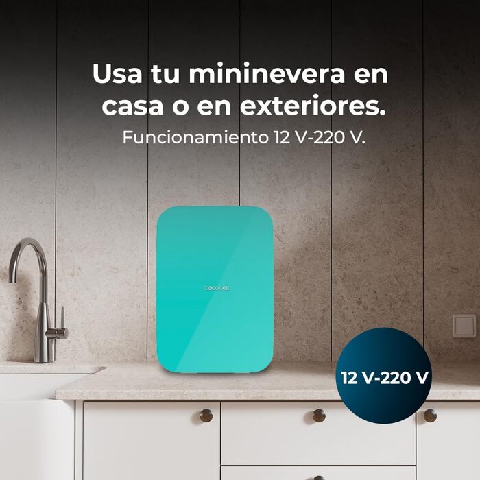 Холодильник Cecotec Bolero MiniCooling 25L: 12V/220V, для авто та кемпінгу, охолодження/нагрівання, 25л, м'ятний колір