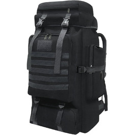 Wesoke 80L тактичний туристичний рюкзак MOLLE, водонепроникний, військовий, для походів і подорожей, велика місткість, чорний