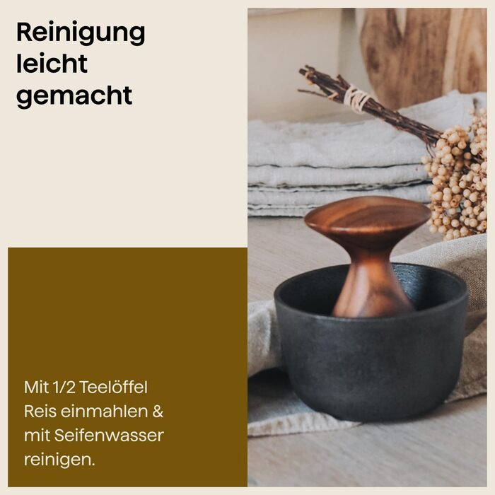 Crushgrind Kiruna: М'ятка для спецій з якісного чавуну та акації | Для подрібнення сухих спецій та трав