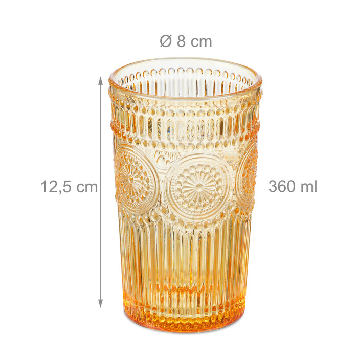 Relaxdays Vintage-Style Drinking Glasses, Set of 4