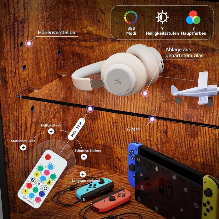 Стильне металеве виноградник на стіну з LED-підсвічуванням, 3 яруси, для бару, кухні, вітальні, ресторану, чорний, 20x80 см