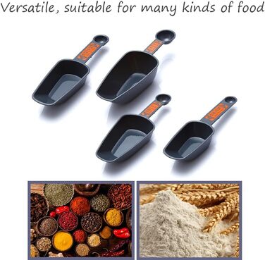 WAAZI 4-Piece Measuring Spoon Set for Baking and Cooking - 1/4 Cup to 1 Cup - PP Plastic Measuring Spoons Kitchen Tool Measuring Cup Set