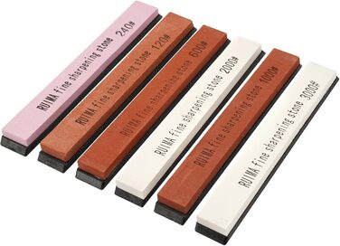 Набір точильних каменів для ножів (6 шт.) 120/240/600/1000/2000/3000 грит - професійний набір для кухні та відпочинку