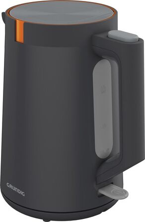 Електричний чайник Grundig WK 5320, 1.7 л, 2200 Вт, з захистом від перегріву та автовимкненням, нержавіюча сталь, сірий/теракотовий
