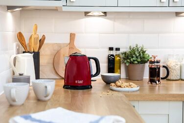 Електричний чайник Russell Hobbs Colours+ 1.0л, червоний, нержавіюча сталь, 2400W