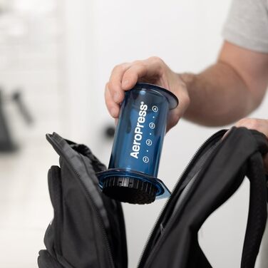 Прозора кавоварка AeroPress Clear Blue 3-в-1: френч-прес, пуровер та еспресо, портативна міні-кавомашина для подорожей і кемпінгу, без гіркоти, синя